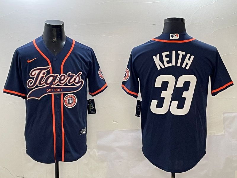 Men Detroit Tigers 33 Keith Blue Jointly Name 2025 Nike MLB Jersey style 5